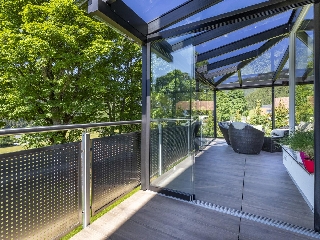 Sommergarten Stahl Glas Überdachung Garten